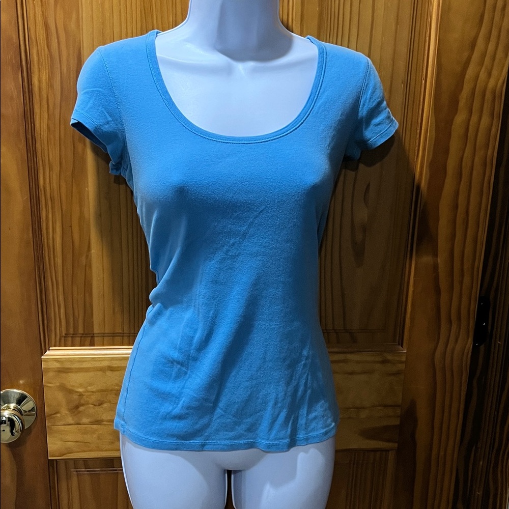 Victoria’s Secret Tee Shop Light Blue Scoop Neck Top